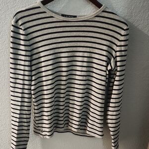 Lauren Ralph Lauren Nautical Striped Gray/Black Top